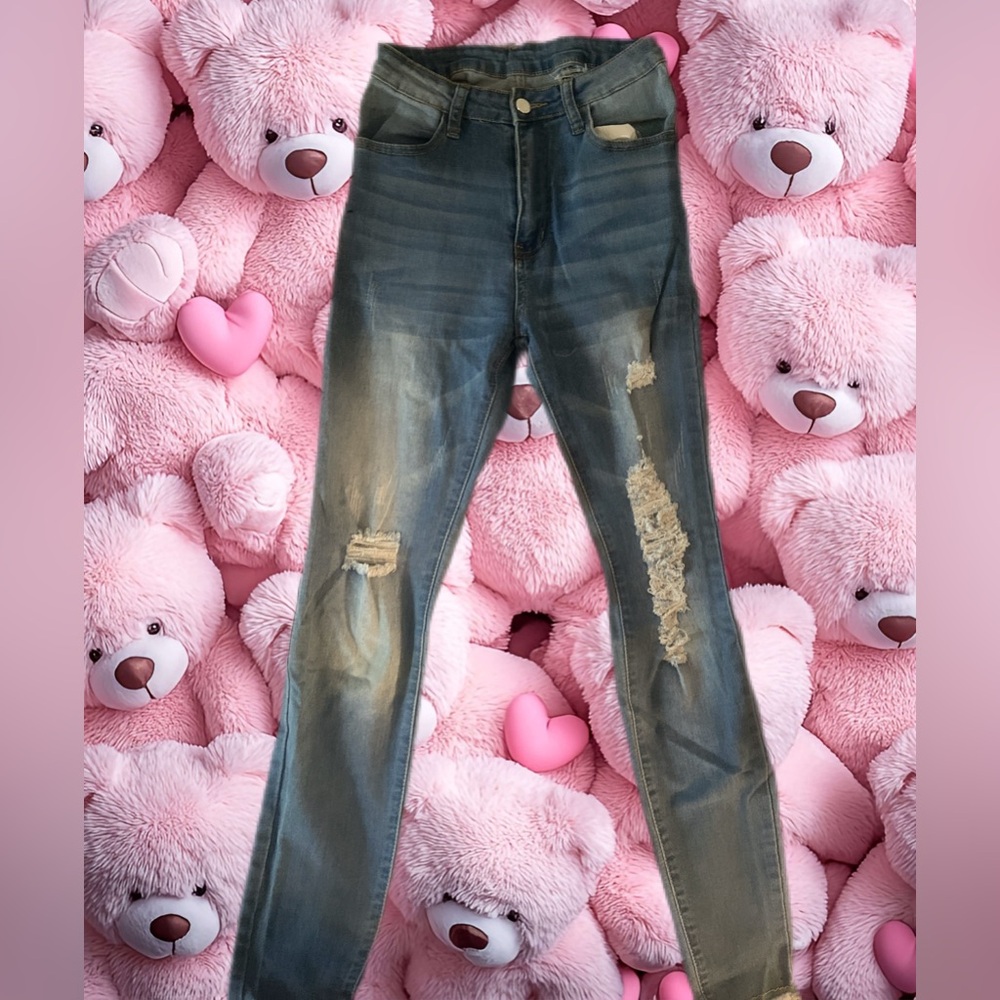 Super Distressed Stretch Jeans Size XS